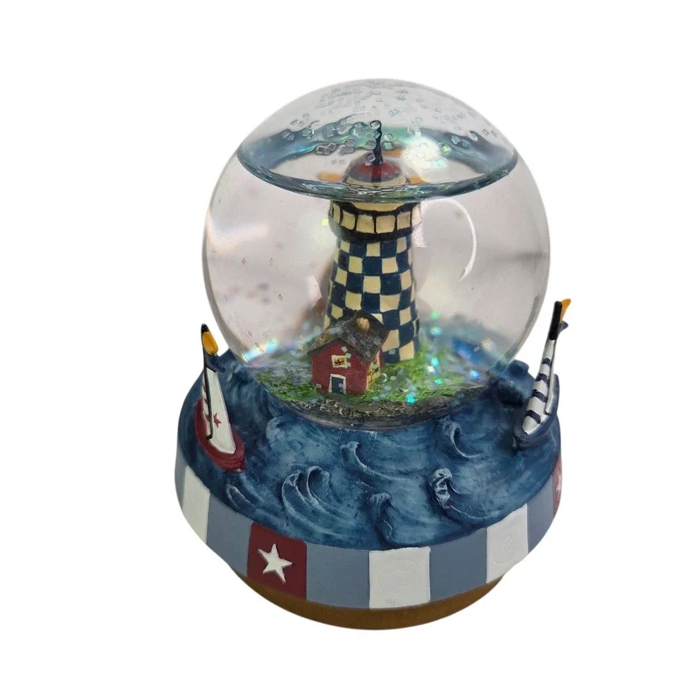 Yankee Candle Jar Topper Lighthouse Glitter Stars Globe Nautical Sailboats Blue